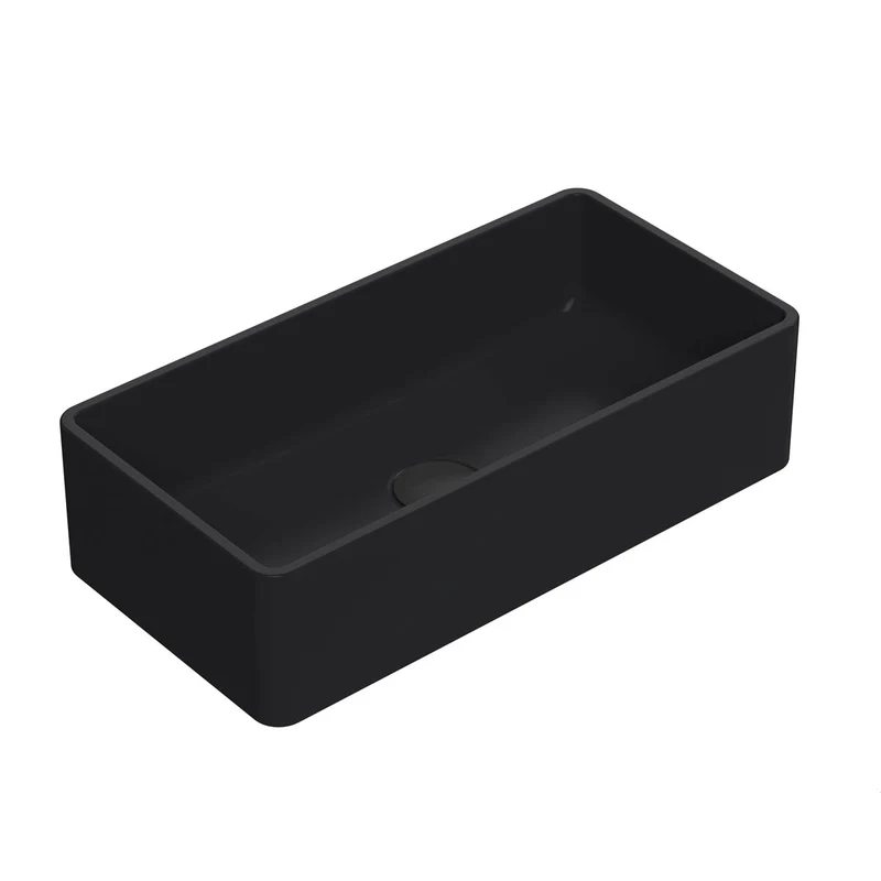 Hudson Reed Rectangular Vessel - Matt Black 120x465x235mm