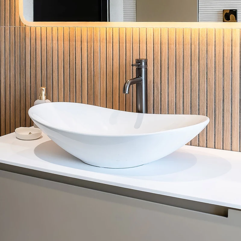 Hudson Reed Round Vessel - Matt White 155x615x360mm