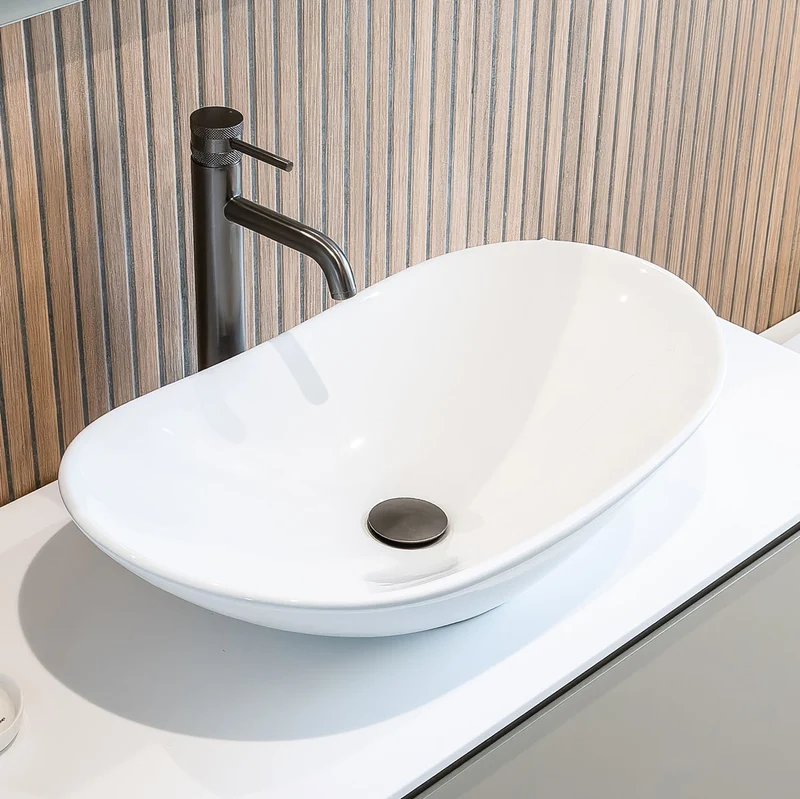 Hudson Reed Round Vessel - Matt White 155x615x360mm