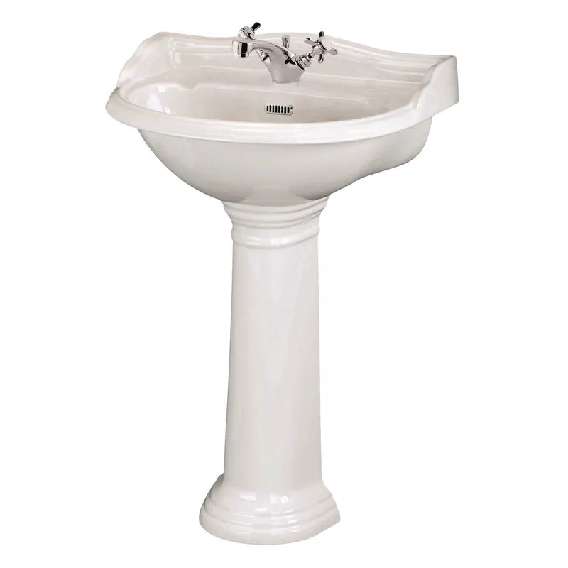 Hudson Reed Chancery 500mm Traditional Round Basin & Pedestal - 1 Tap Hole