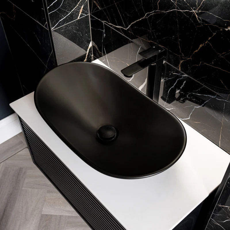 Nuie 615mm Counter Top Basin - Matt Black