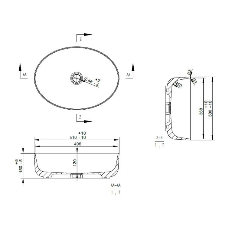 Objekt Ceramica Garda 510mm Counter Top Basin