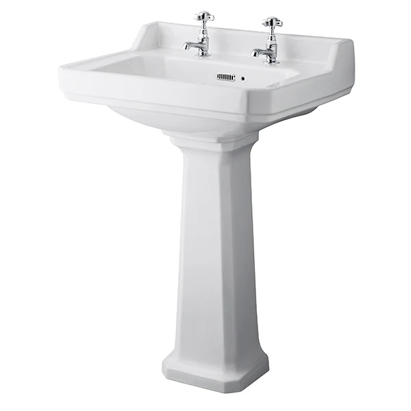 Richmond 600mm 2 Tap Hole Basin & Pedestal