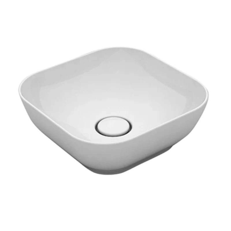 Olympia Quadro 380mm Counter Top Basin & Click Clack Waste - Matt Grey