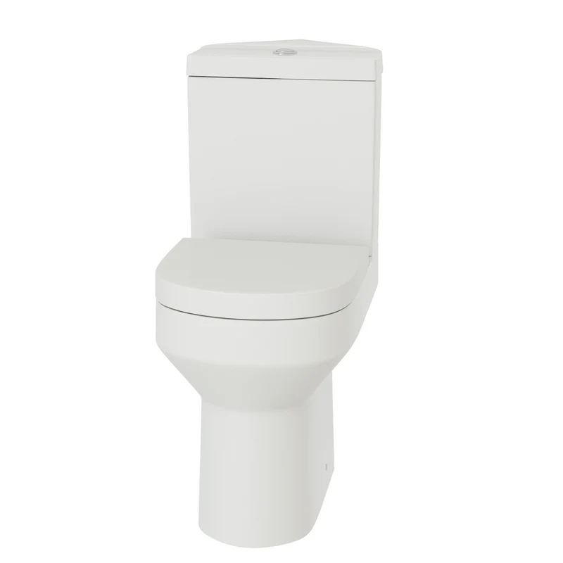 Harmony Rimless Close Coupled Corner Toilet with Soft Close Toilet Seat