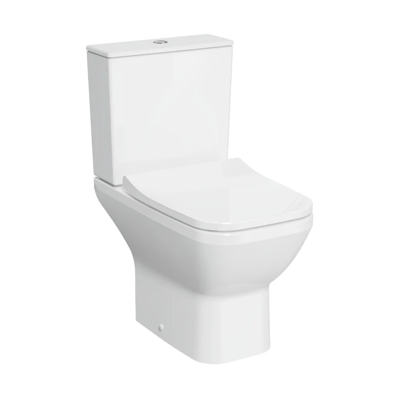 Vitra Integra Square Rimless Close Coupled Open Back Toilet with Soft Close Seat