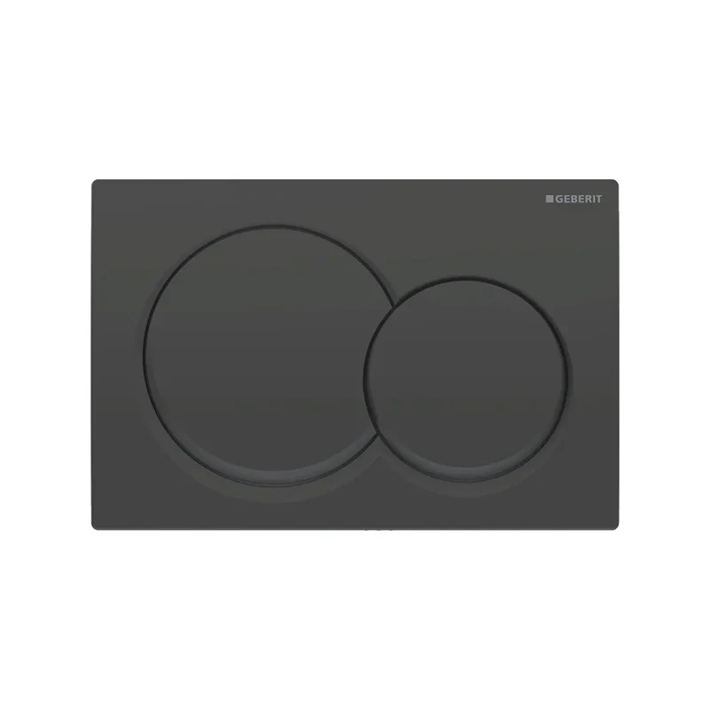Geberit Duofix 1.12m Wall Hung WC Frame 3 in 1 Deal with Black Flush Plate and Black Wall Hung Toilet