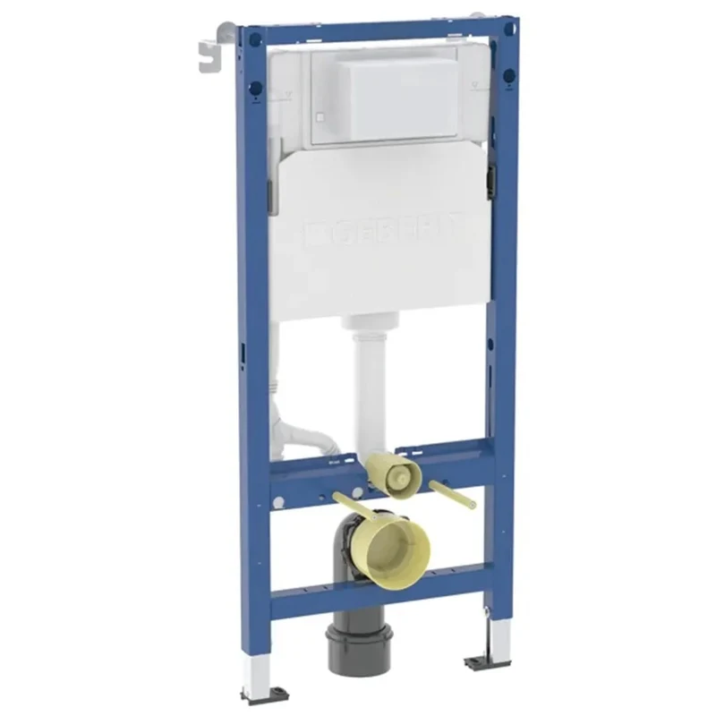 Geberit Duofix 1.12m Wall Hung WC Frame 3 in 1 Deal with Black Flush Plate and Black Wall Hung Toilet
