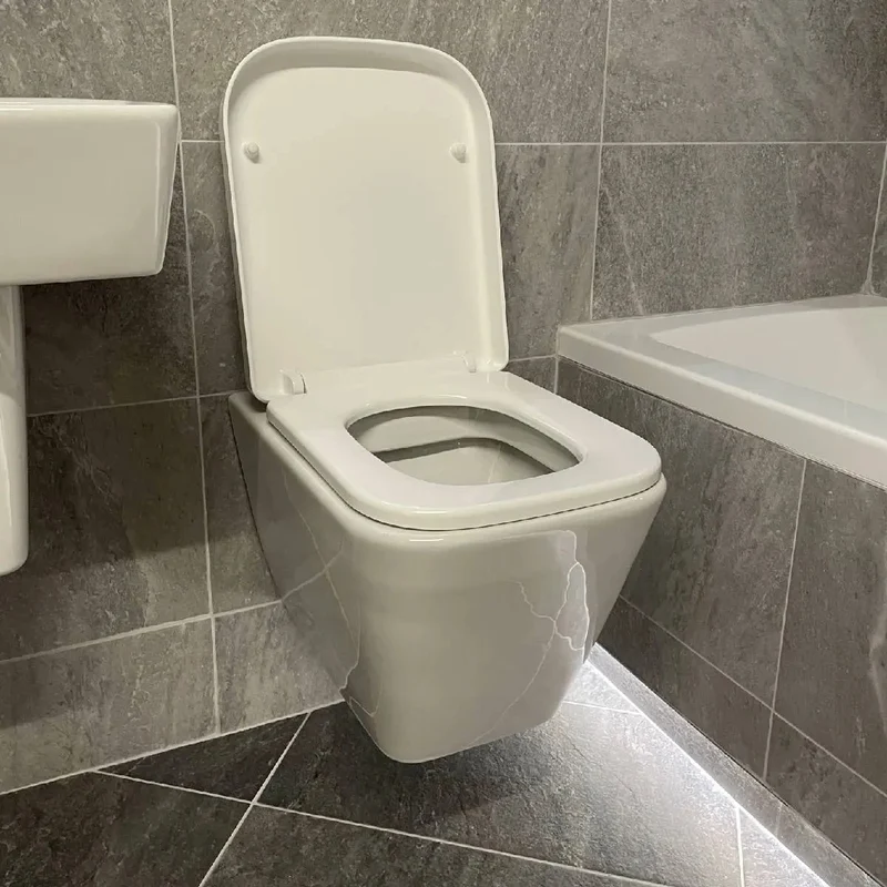 Geberit Duofix 1.12m Wall Hung WC Frame 3 in 1 Deal with Chrome Flush Plate and Wall Hung Toilet
