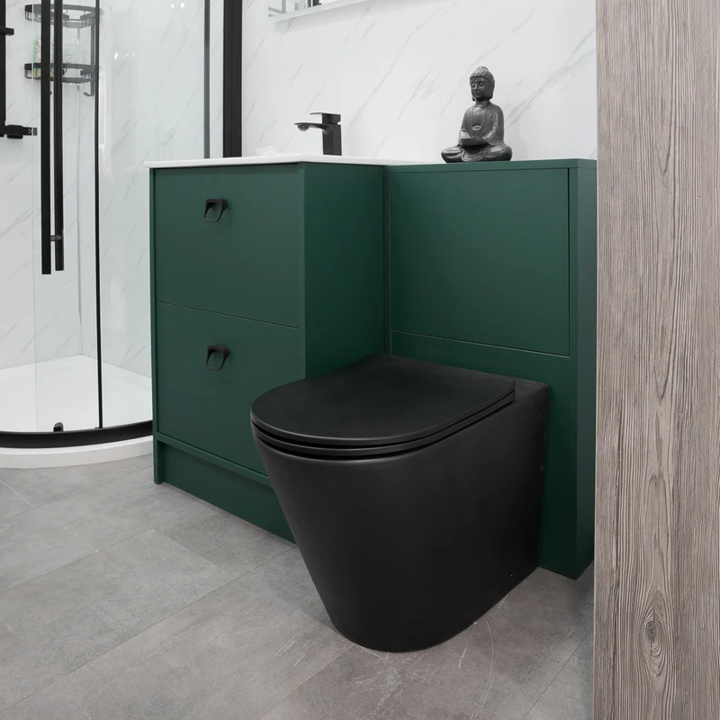 Arc Rimless Back to Wall Toilet & Soft Close Seat - Matt Black