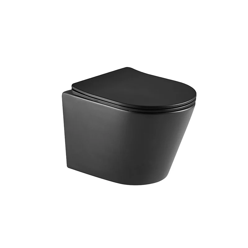 Arc Rimless Back to Wall Toilet & Soft Close Seat - Matt Black