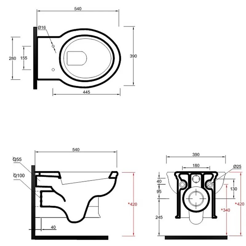 Olympia Impero Wall Hung Toilet & Soft Close Seat