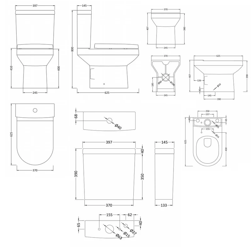Nuie Harmony Close Coupled Toilet & Soft Close Seat