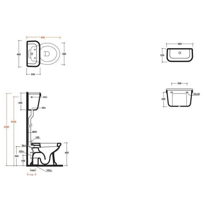 Olympia Impero High Level Toilet & Soft Close Seat