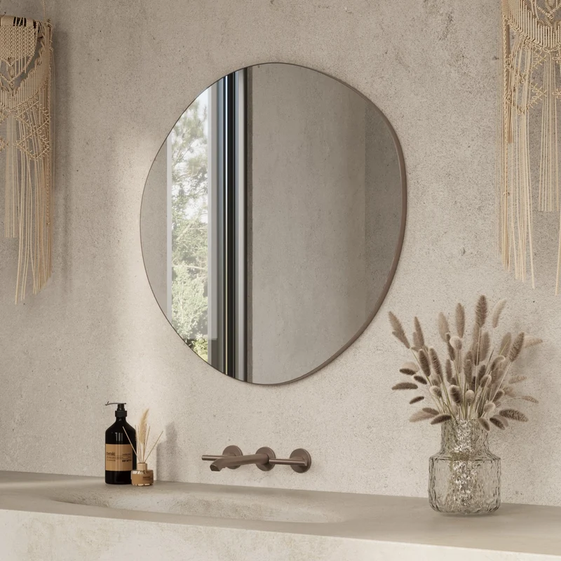 Origins Living Oslo Organic Mirror 80 - 80x77cm - Brushed Bronze