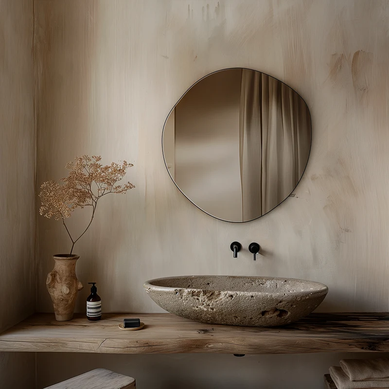 Origins Living Oslo Organic Mirror 60 - 60x58cm - Matt Black