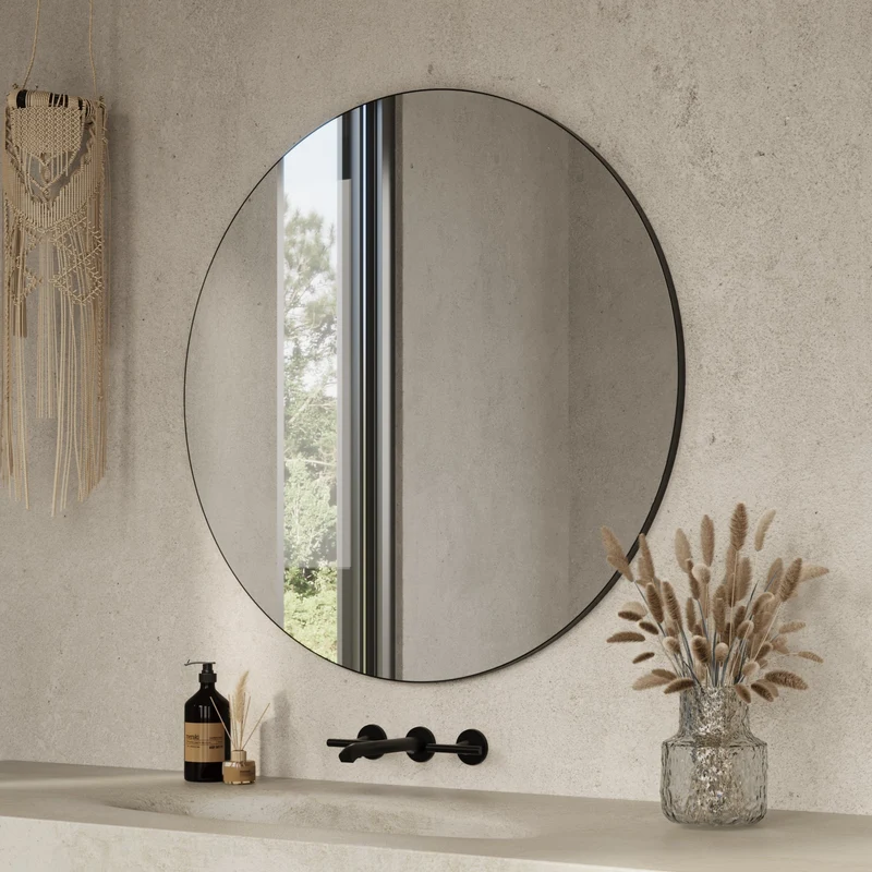 Origins Living Oslo Round Mirror 100cm - Matt Black