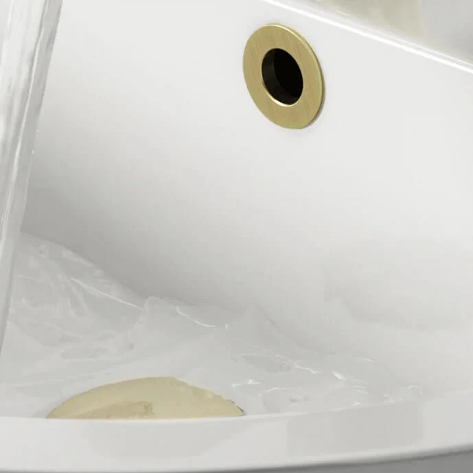 Lux Basin Overflow Cover - Brushed Brass