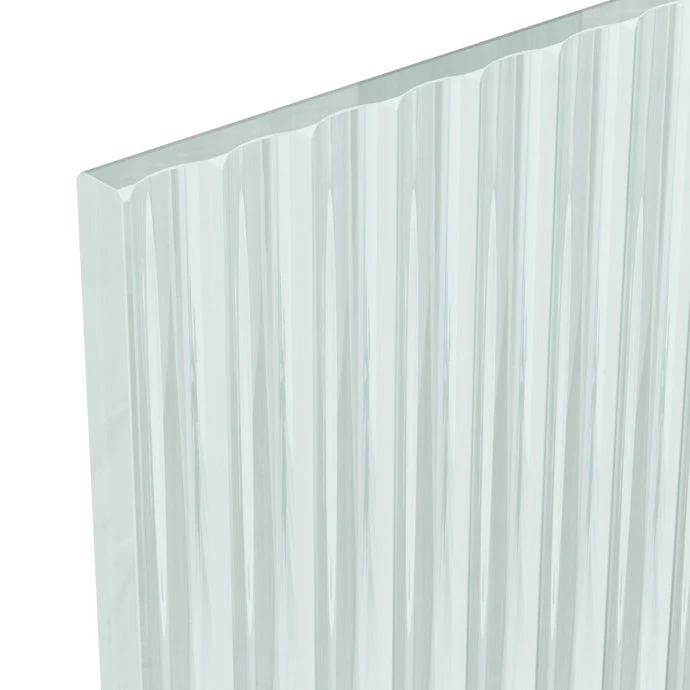 Nuie Fluted 8mm 300mm Hinged Return For Wetroom Screen (1850mm High) - Brushed Brass