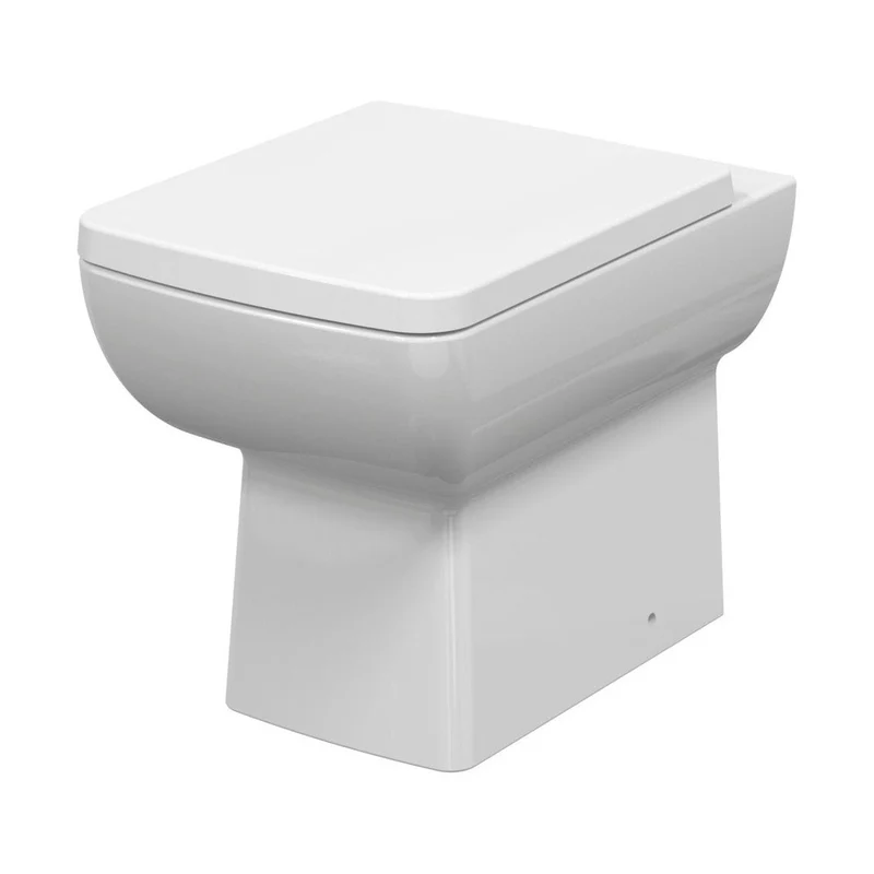 Nuie Cleo Square Btw Pan Contemporary White Vitreous China 400x358x525mm