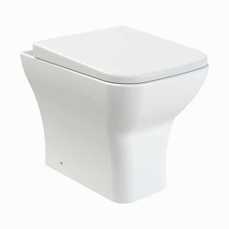 Nuie Ava Back To Wall Pan & Soft Close Seat Contemporary White Polypropylene,stainless Steel,vitreous China 410x365x500mm