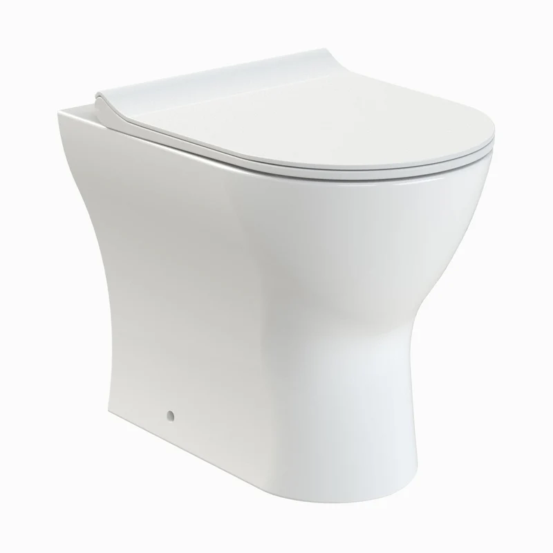 Nuie Freya Back To Wall Pan & Soft Close Seat Contemporary White Vitreous China 417x365x500mm