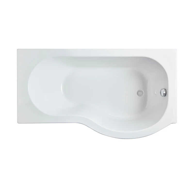 Nuie Shower Baths 1500mm Right Hand P-shaped Bath Contemporary White Acrylic 415x850x415mm