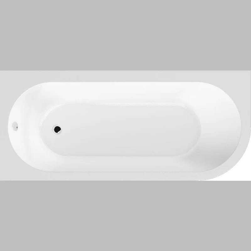 Nuie Crescent Left Hand Back To Wall Corner Bath Contemporary White Acrylic - BSG005L