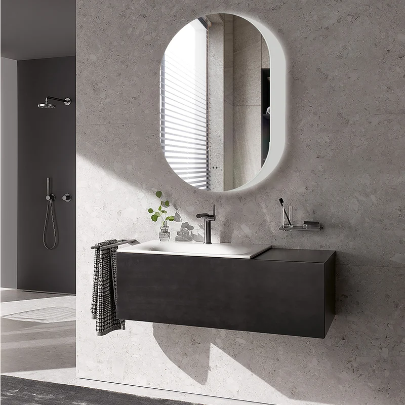 Tablet Backlit LED Mirror Cabinet 800 x 500mm with Demister