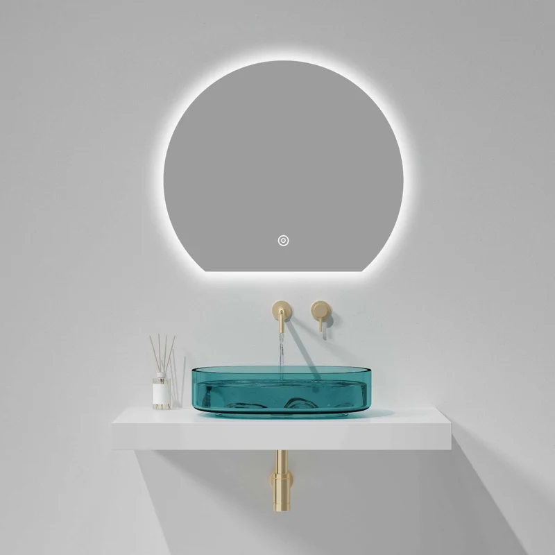 Arc 800mm Round Backlit LED Mirror with Demister