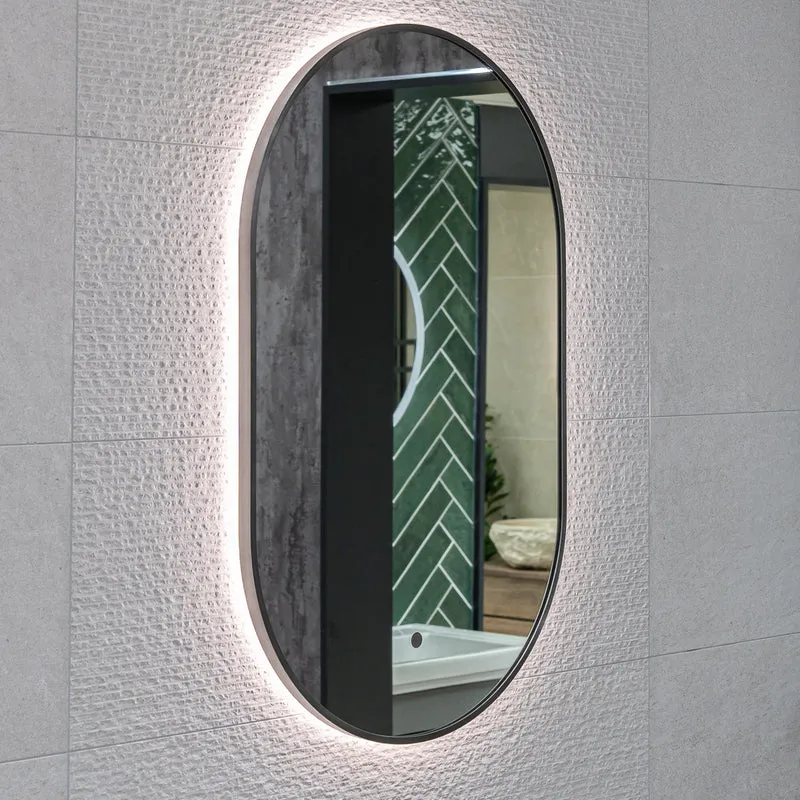 Aubrey LED Mirror 500 x 800mm - Gunmetal