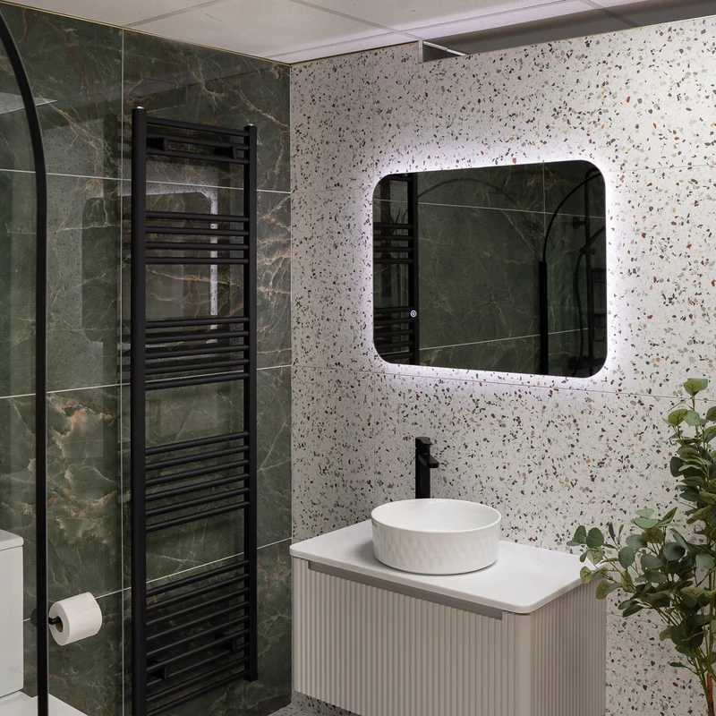 Luca 800 x 600mm Backlit LED Mirror with Demister