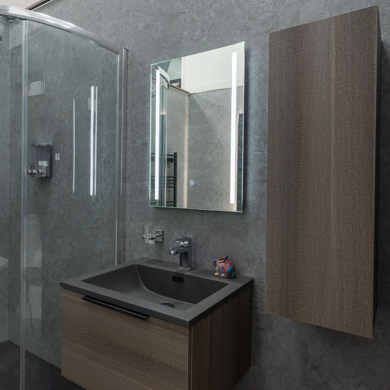 Trax 800 x 600 LED Frosted Mirror with Demister