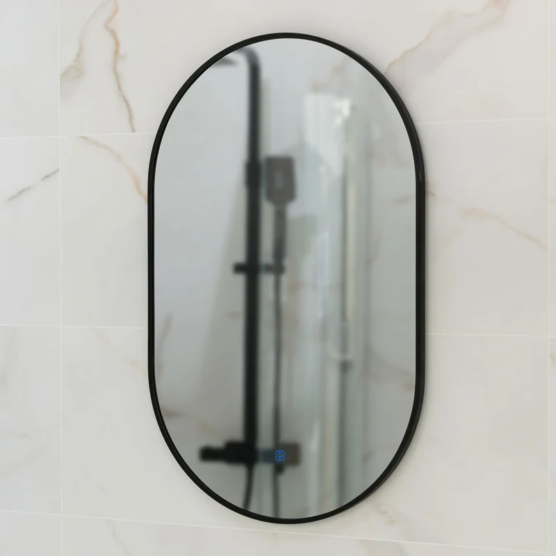 Tablet Black Frame 800mm x 500mm LED Mirror with Colour Change