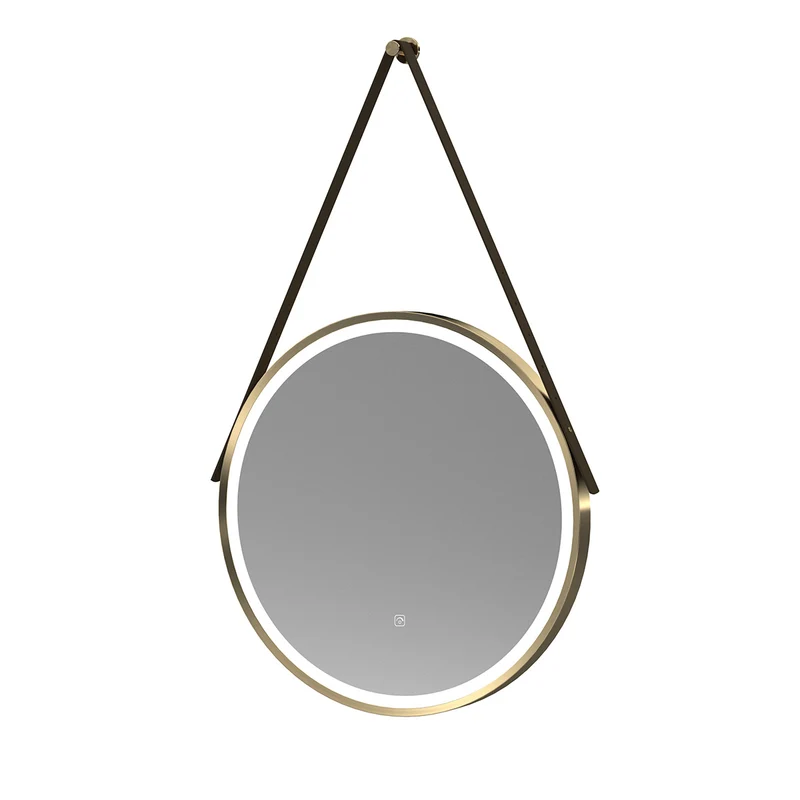 Hudson Reed 600mm Round Illuminated Mirror - Brushed Brass