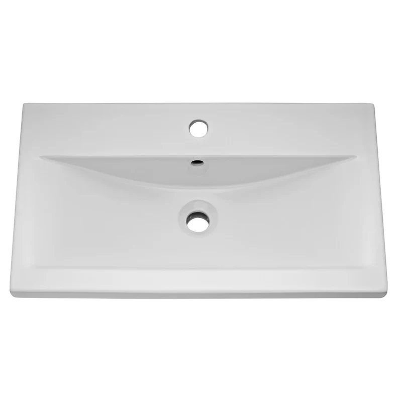 Cape 800mm Wall Hung Single Drawer Vanity Unit & Mid-Edge Basin - Charcoal Black