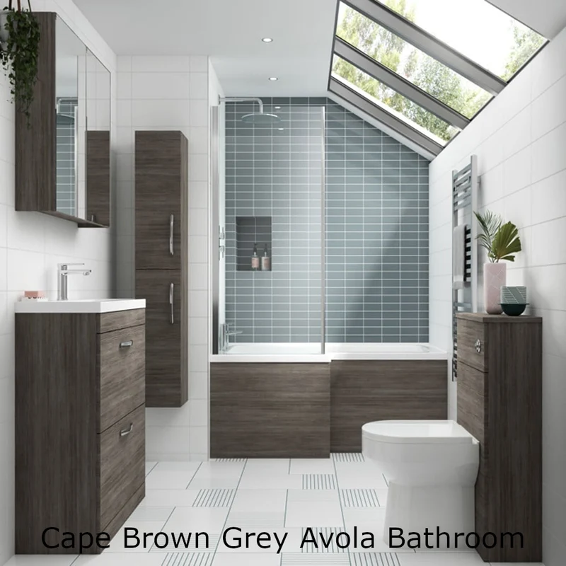 Cape 600mm Floor Standing 2 Drawer Vanity Unit & Mid-Edge Basin - Anthracite Woodgrain