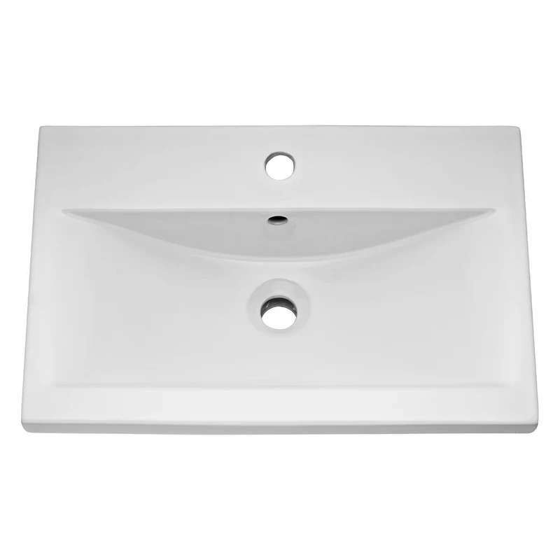 Cape 500mm Wall Hung Single Drawer Vanity Unit & Mid-Edge Basin - Gloss Grey