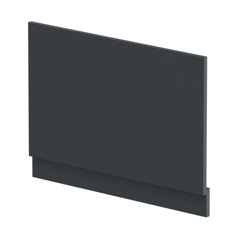 Nuie Bath Panels Straight End Panel & Plinth (800mm) Contemporary Soft Black MDF Painted Matt 560x780x36mm