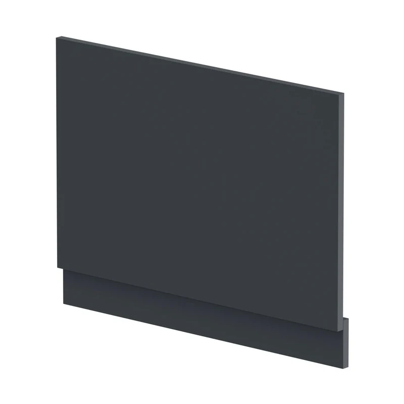 Nuie Bath Panels Straight End Panel & Plinth (750mm) Contemporary Soft Black MDF Painted Matt 560x730x36mm