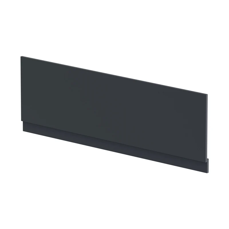 Nuie Bath Panels Straight Front Panel & Plinth (1700mm) Contemporary Soft Black MDF Painted Matt 560x1695x36mm