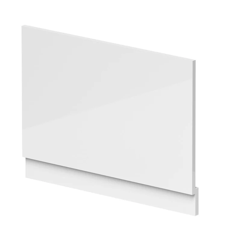 Nuie Waterproof Shower Bath End Panel (800mm) Contemporary Gloss White Pvc 780x780x36mm