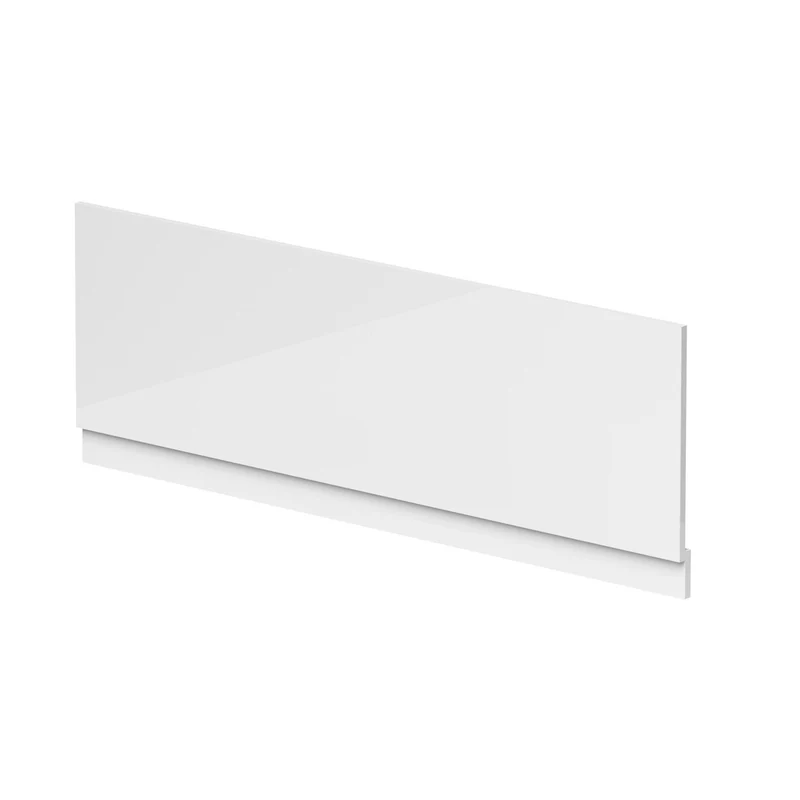 Nuie Bath Panels Straight Front Panel & Plinth (1600mm) Contemporary Gloss White MDF Painted Gloss 580x1595x36mm