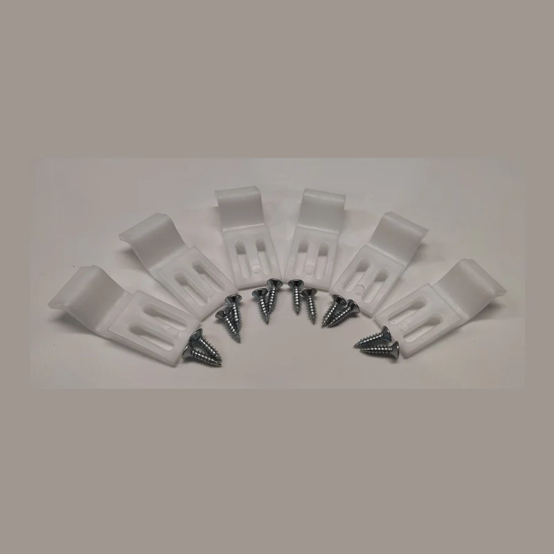 Nuie Bath Panel Clips Contemporary White ABS 50x25x5mm