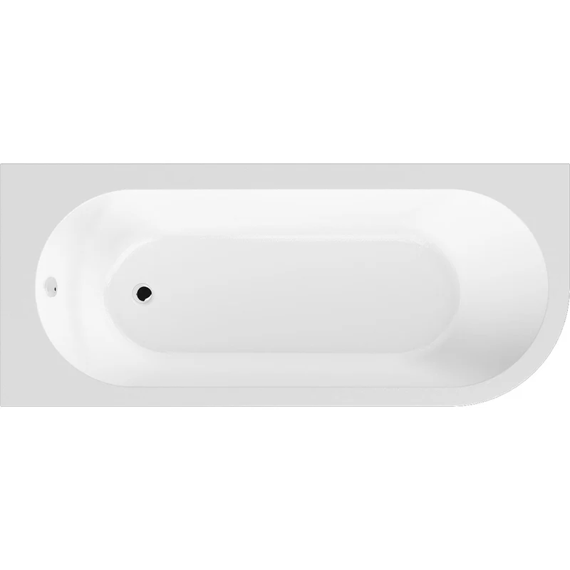 Nuie Crescent Left Hand Back To Wall Corner Bath Contemporary White Acrylic - NBH209L