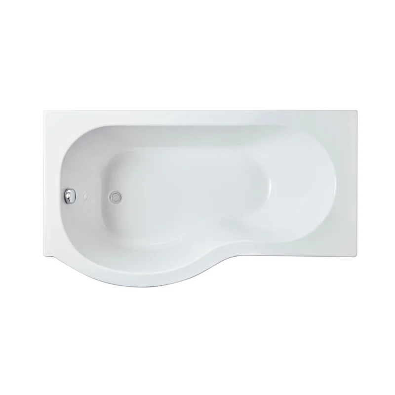 Nuie Shower Baths 1500mm Left Hand P-shaped Bath Contemporary White Acrylic 415x850x415mm