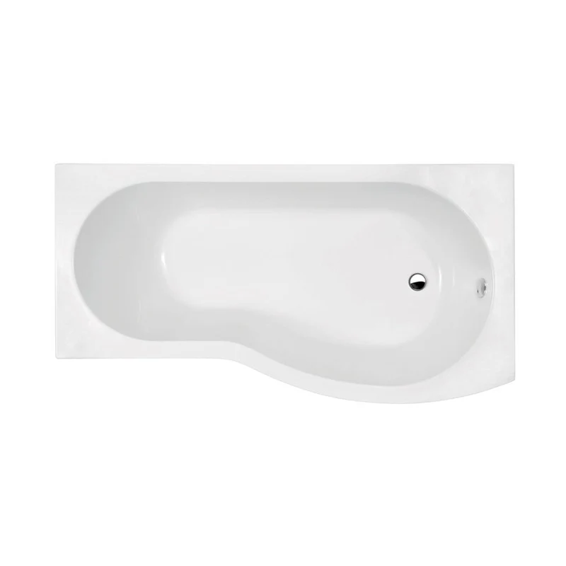 Nuie Shower Baths 1700mm Right Hand B-shaped Bath Contemporary White Acrylic 415x900x415mm