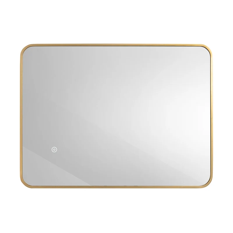 Brushed Brass 800mm x 600mm Frame Mirror with Colour Change