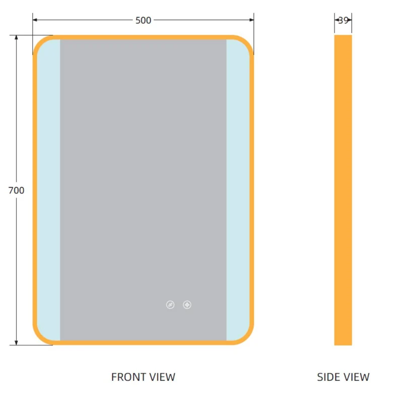 Brushed Brass Bluetooth 700mm x 500mm Frame Mirror with Colour Change