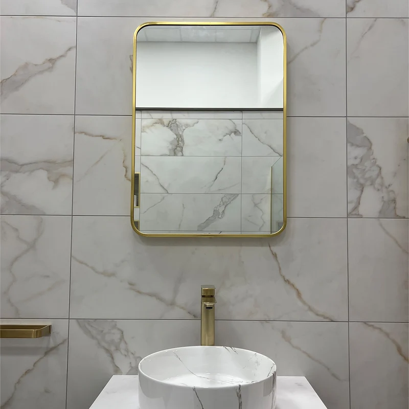 Brushed Brass 700mm x 500mm Plain Frame Mirror